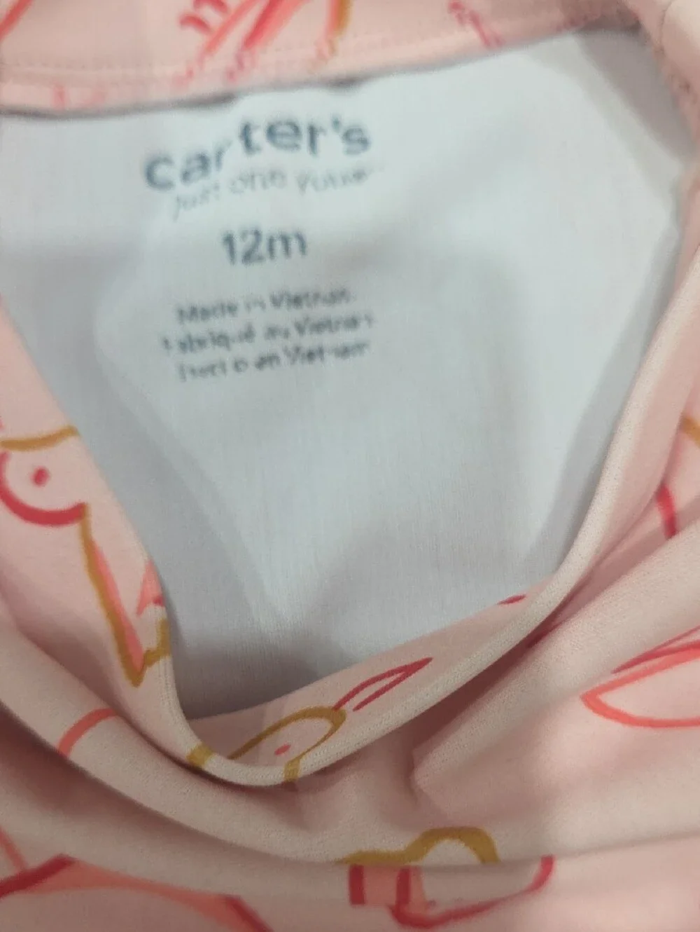 Carter's Pink Flamingo Print Long-Sleeve Rashguard Set